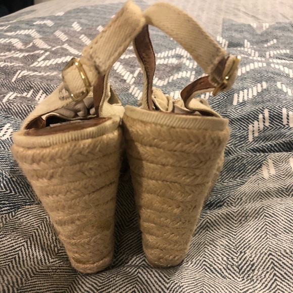 Steve Madden Peep Toe Linen Wedge - Picture 3 of 8